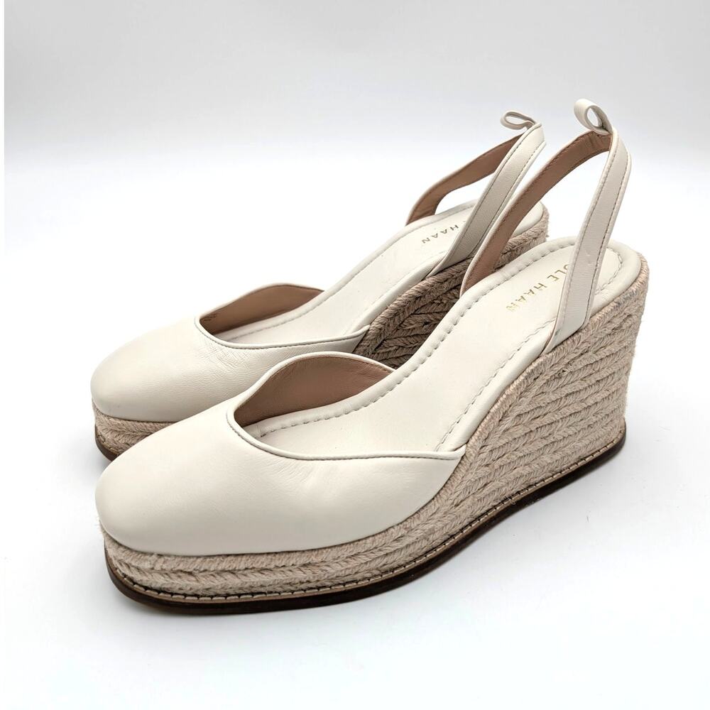 Cole Haan Kyra Cloudfeel Wedge Heel Sandal Women's Ivory Size US8B EU38.5